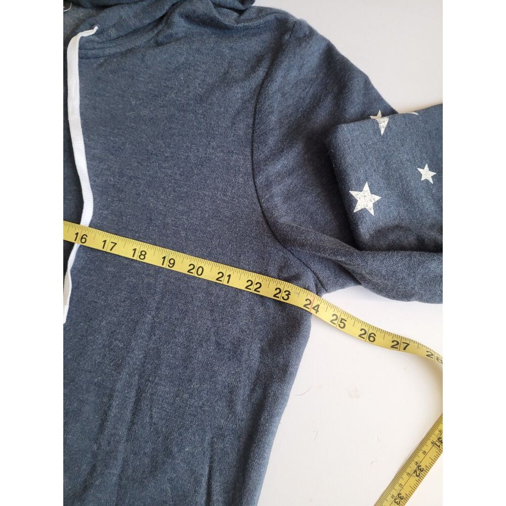 Eddie Bauer Grey Star Sleeve Waffle Knit Full Zip Hoodie Sweatshirt 2XL #=0315
